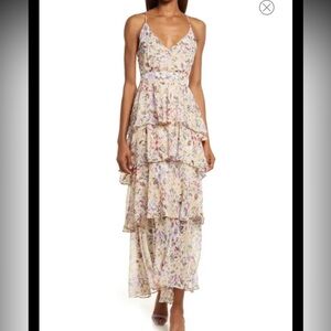 Astr Floral Tiered Wedding Dress